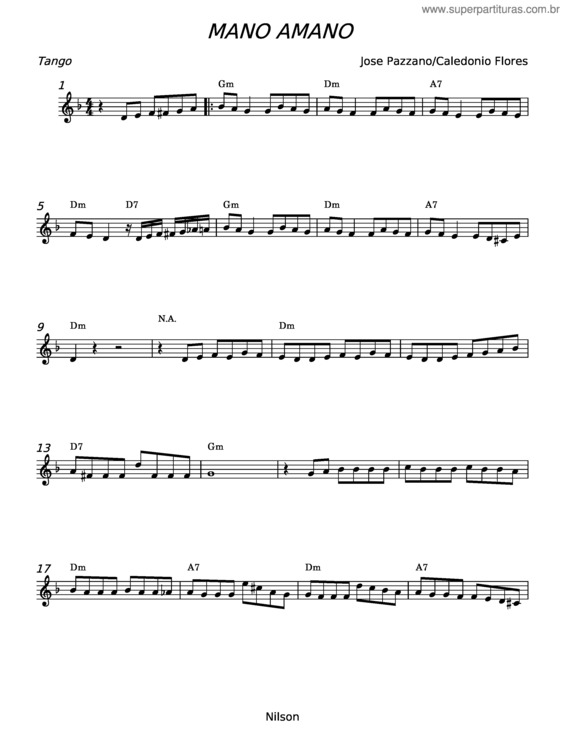 Partitura da música Mano A Mano v.4