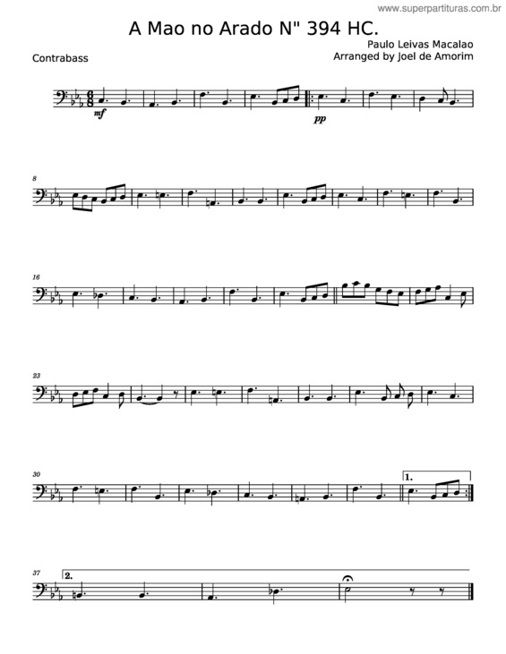 Partitura da música Mão No Arado