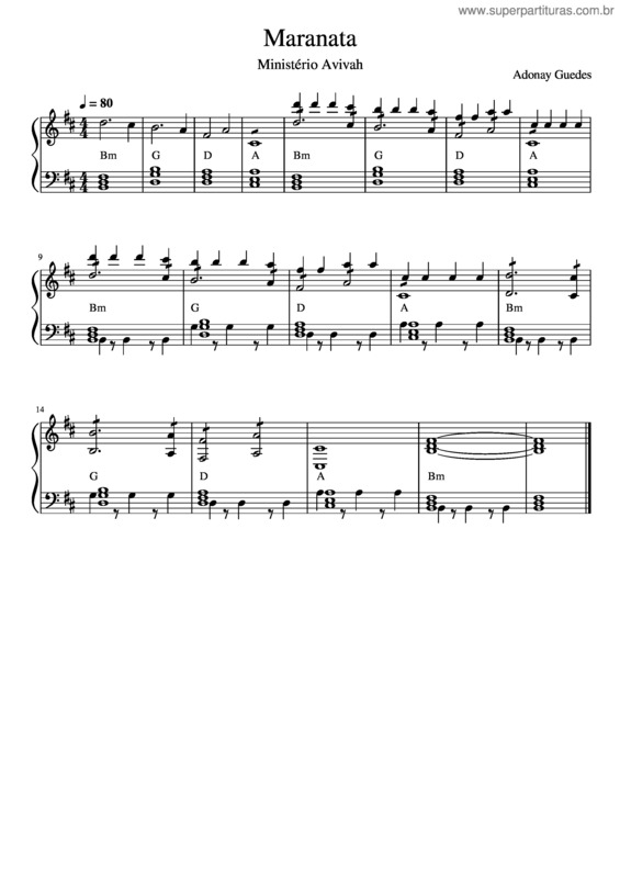 Partitura da música Maranata (Intro)