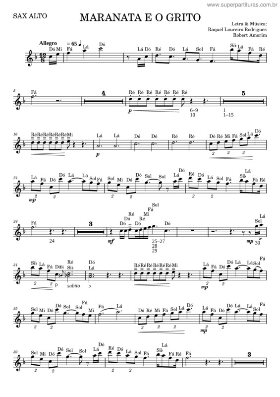 Partitura da música Maranata É O Grito v.3