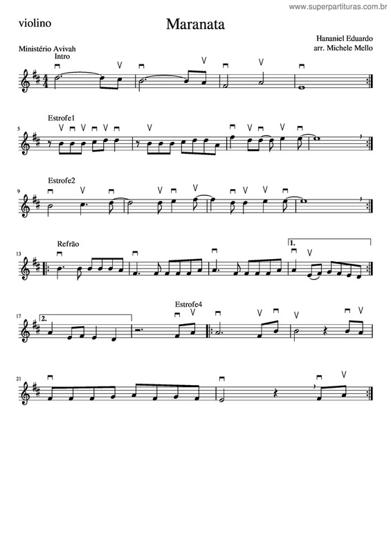 Partitura da música Maranata v.16