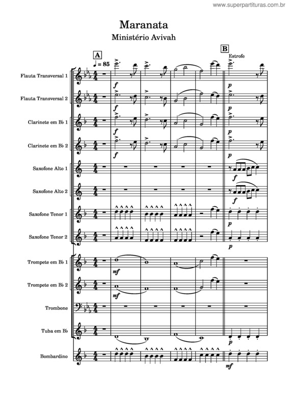 Partitura da música Maranata v.21