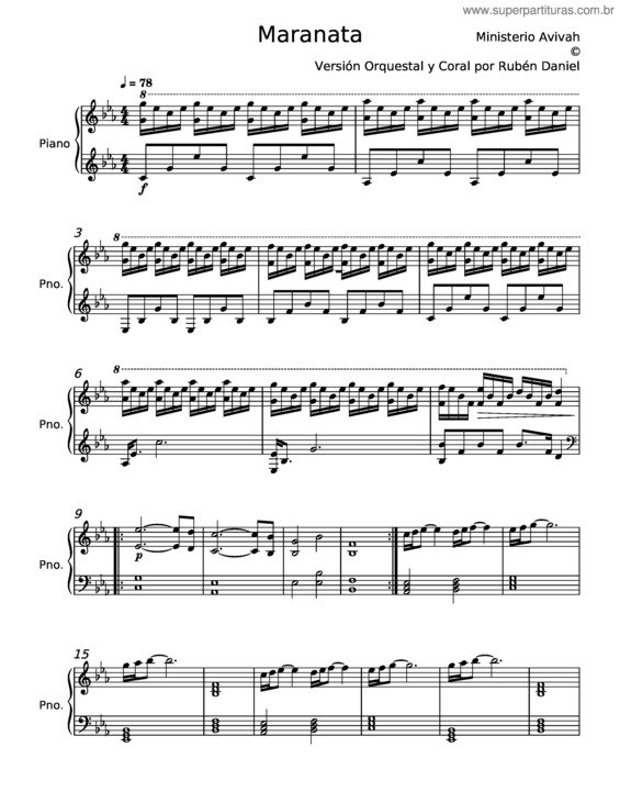 Partitura da música Maranata v.24