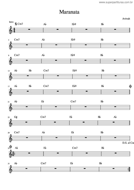 Partitura da música Maranata v.27