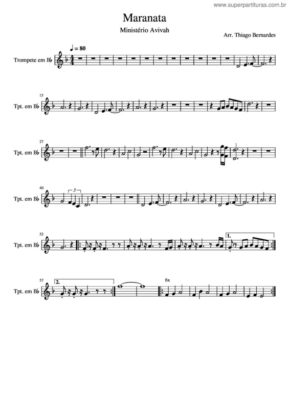 Partitura da música Maranata v.28