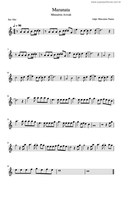 Partitura da música Maranata v.35