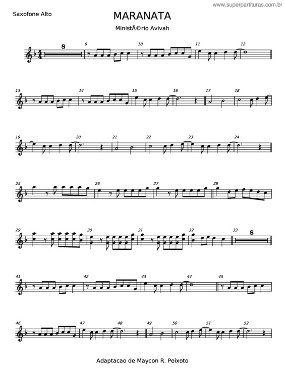 Partitura da música Maranata v.36