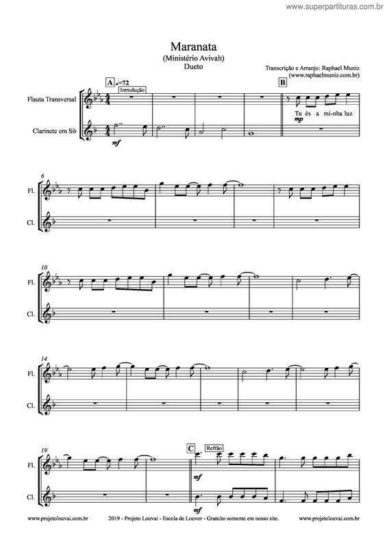 Partitura da música Maranata v.6