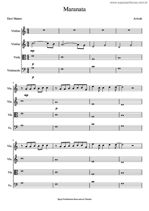 Partitura da música Maranata v.7