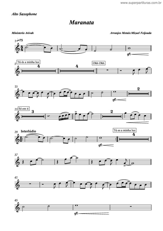 Partitura da música Maranata v.8