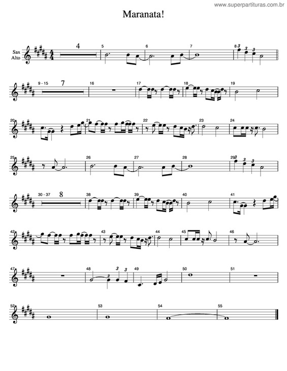 Partitura da música Maranata v.9