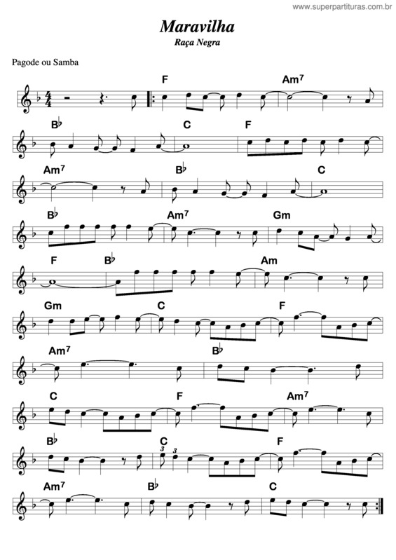 Partitura da música Maravilha v.8