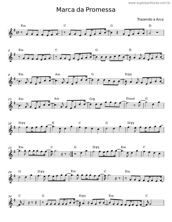 Partitura da música Marca Da Promessa v.4