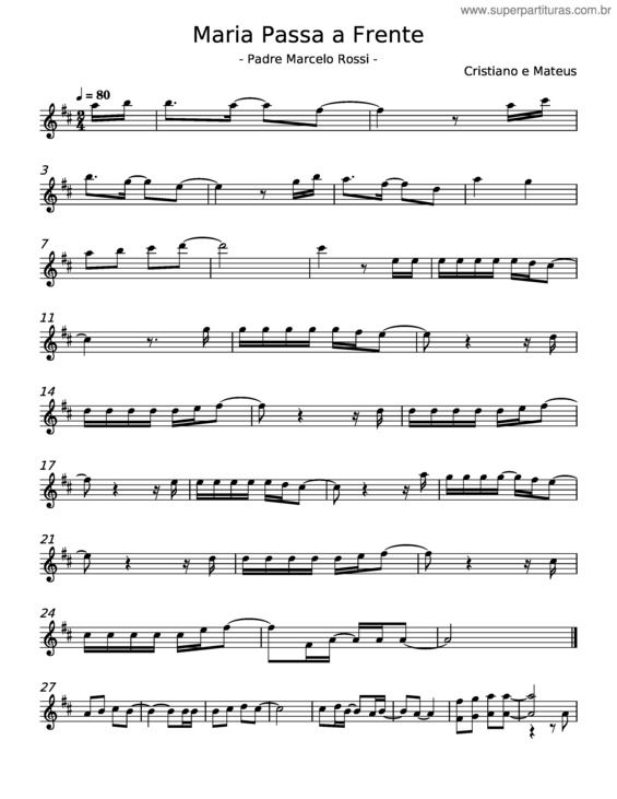 Partitura da música Maria Passa À Frente v.2