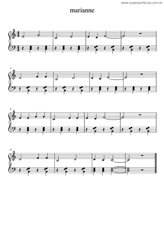 Partitura da música Marianne v.3