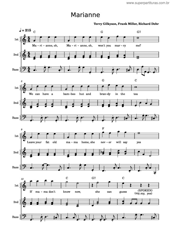 Partitura da música Marianne v.6