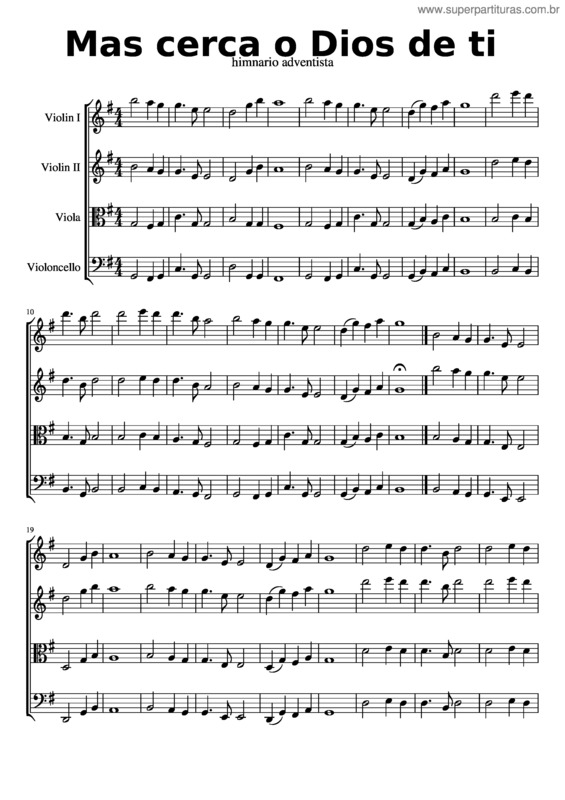 Partitura da música Mas Cerca O Dios De Ti