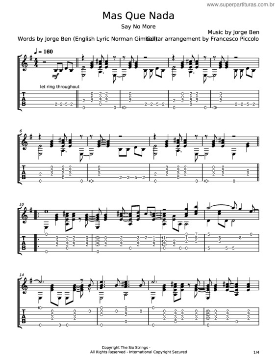 Partitura da música Mas Que Nada v.32