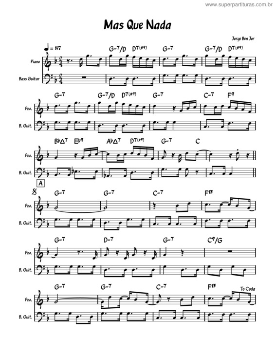 Partitura da música Mas Que Nada v.38