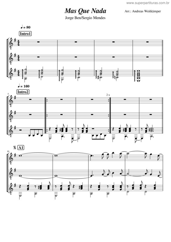 Partitura da música Mas Que Nada v.40