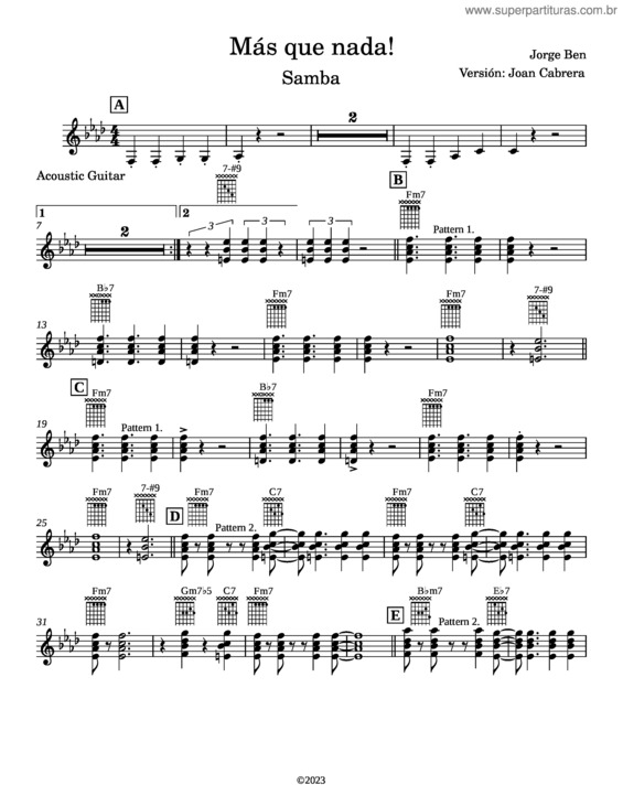 Partitura da música Mas Que Nada v.47