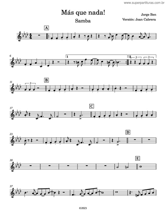 Partitura da música Mas Que Nada v.49