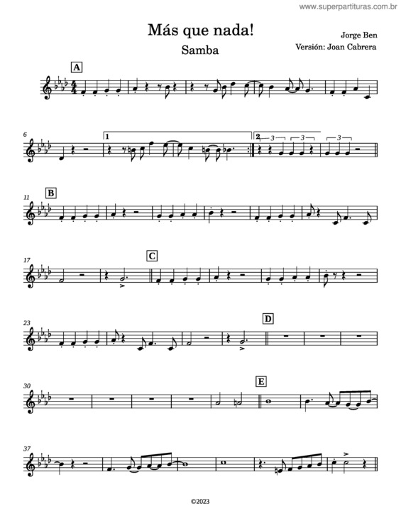 Partitura da música Mas Que Nada v.50