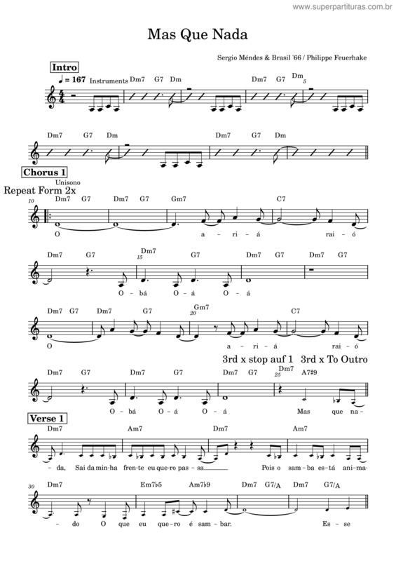 Partitura da música Mas Que Nada v.53