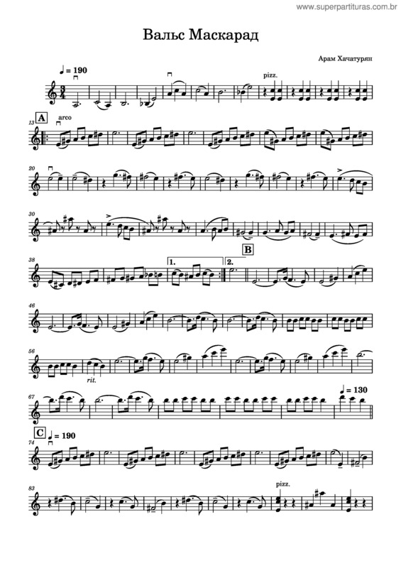 Partitura da música Masquerade v.9