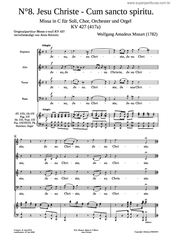 Partitura da música Mass In C Minor, K.427/417A