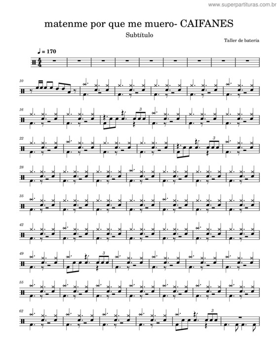 Partitura da música Matenme Por Que Me Muero– Caifanes