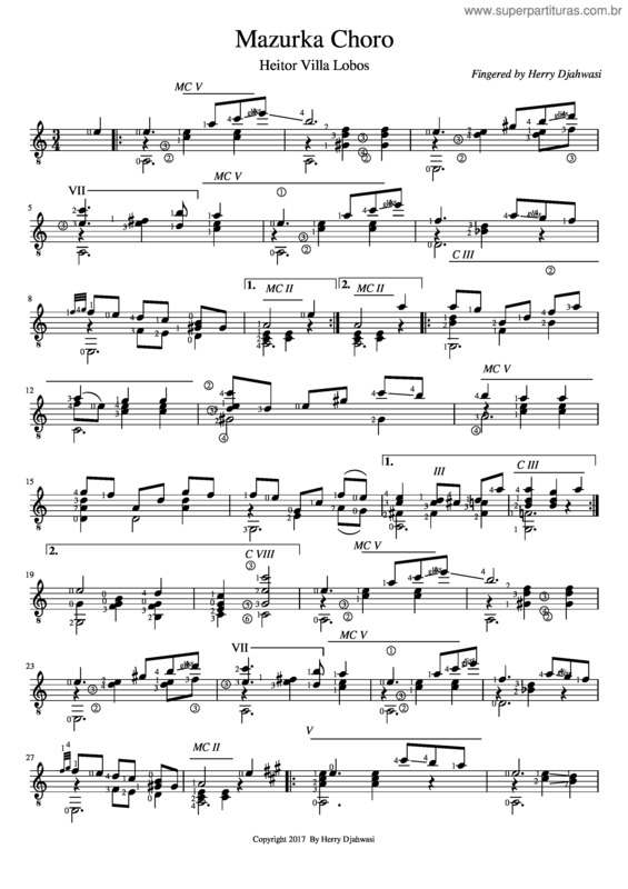 Partitura da música Mazurka Choro v.3