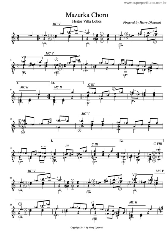 Partitura da música Mazurka Choro