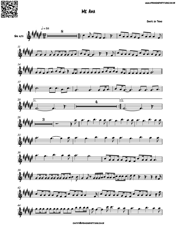 Partitura da música Me Ama v.5