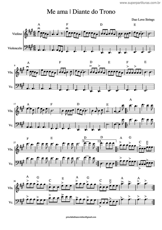 Partitura da música Me Ama v.6