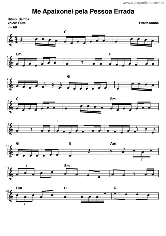 Partitura da música Me Apaixonei Pela Pessoa Errada v.4