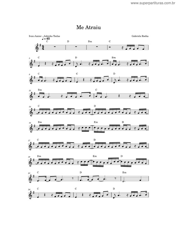 Partitura da música Me Atraiu v.4