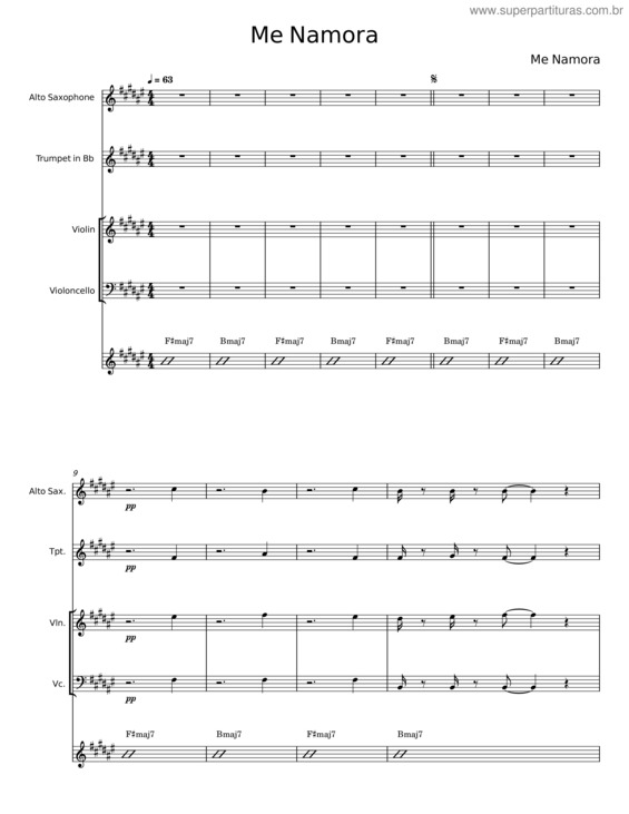 Partitura da música Me Namora v.3