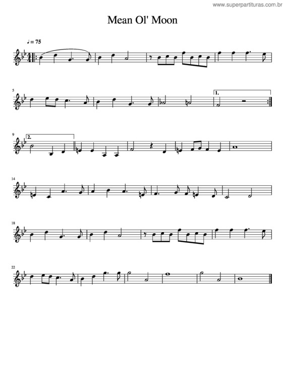 Partitura da música Mean Ol Moon