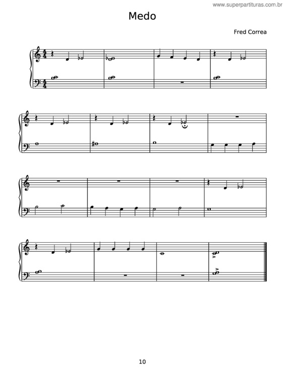 Partitura da música Medo