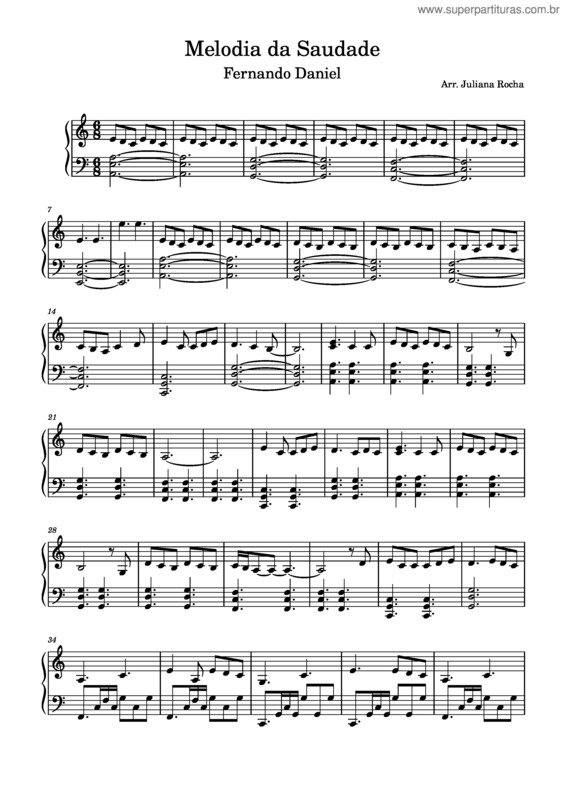 Partitura da música Melodia Da Saudade