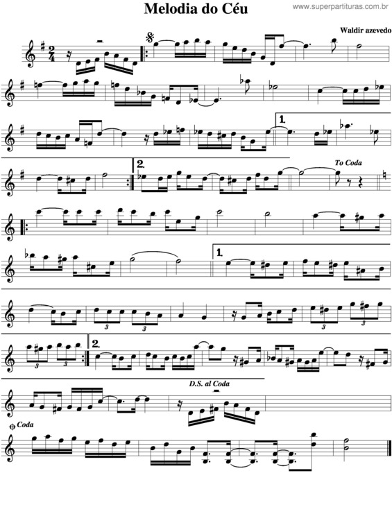 Partitura da música Melodia Do Céu