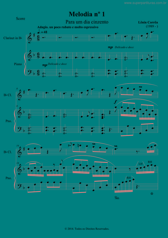 Partitura da música Melodia nº 1