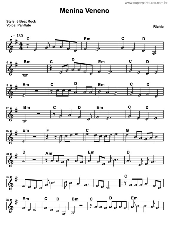 Partitura da música Menina Veneno v.6