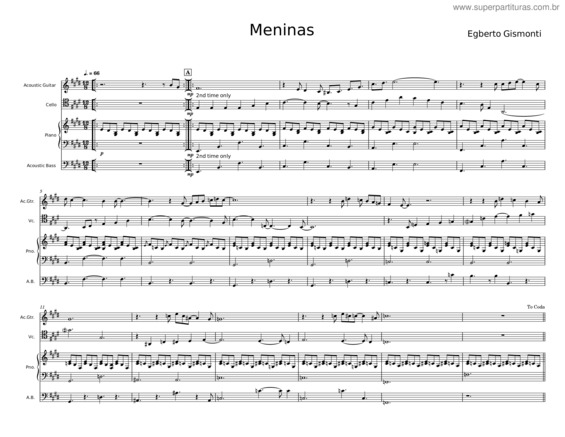 Partitura da música Meninas