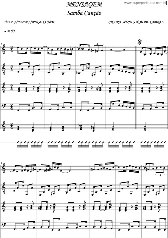 Partitura da música Mensagem v.4