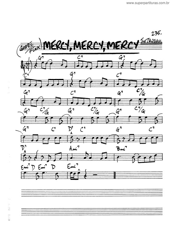 Partitura da música Mercy, Mercy, Mercy v.4