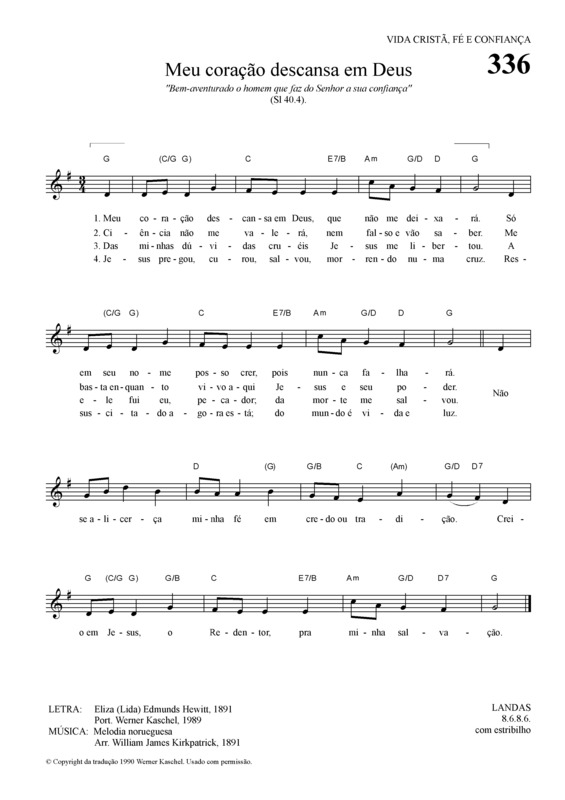 Partitura da música Meu Coração Descansa Em Deus