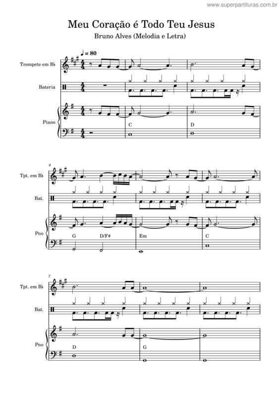 Partitura da música Meu Coração É Todo Teu Jesus