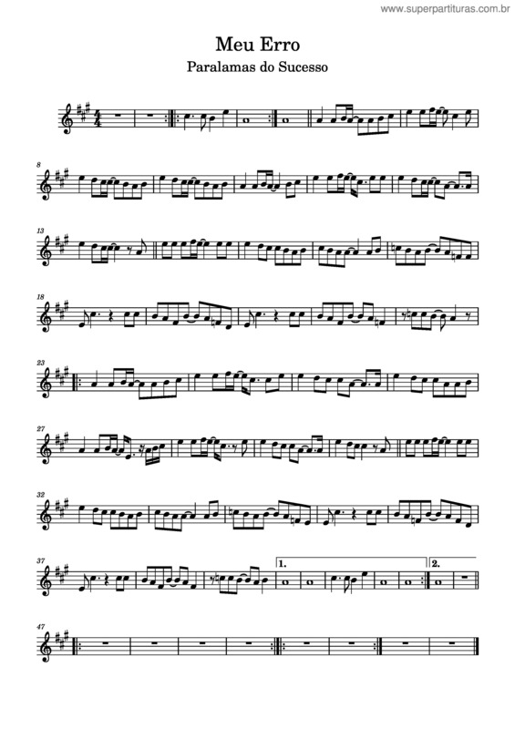 Partitura da música Meu Erro v.8